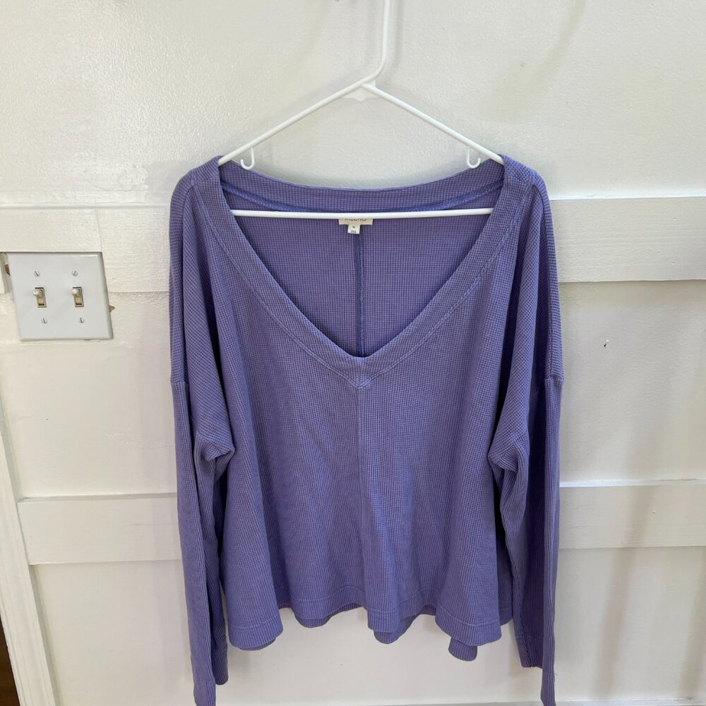 Pilcro Long-Sleeve V-Neck Top, Lavender, Size XL, Worn Once